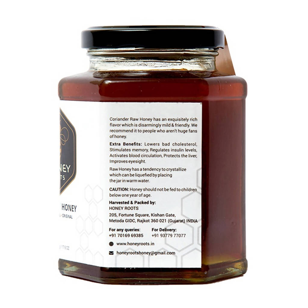 Honey Roots Coriander Flavor Raw Honey