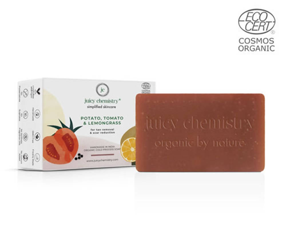 Juicy Chemistry Potato ,Tomato & Lemongrass Soap For Tan Removal