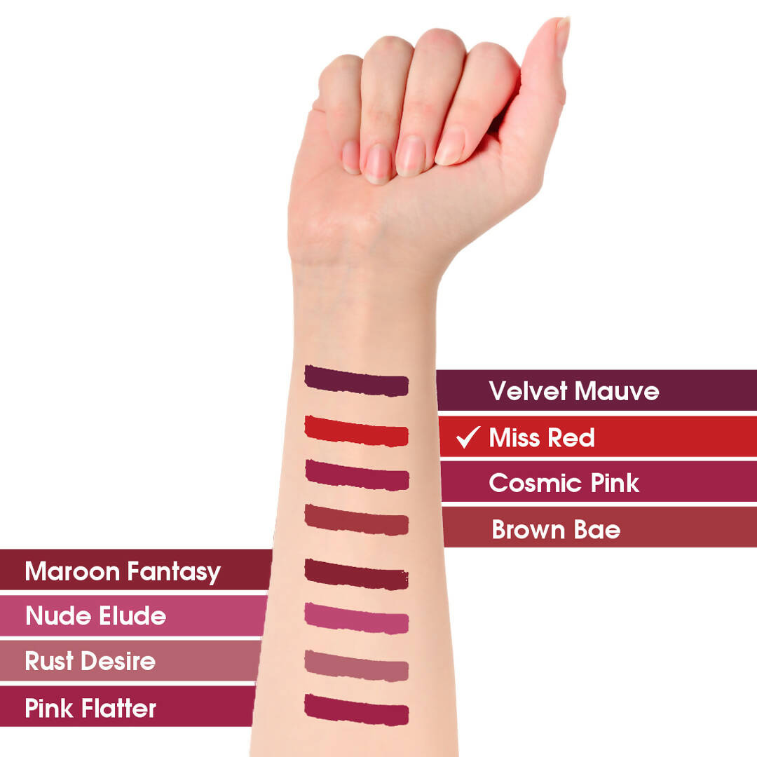 TAC - The Ayurveda Co. Liquid Matte Miss Red Lipstick - DrMediCart