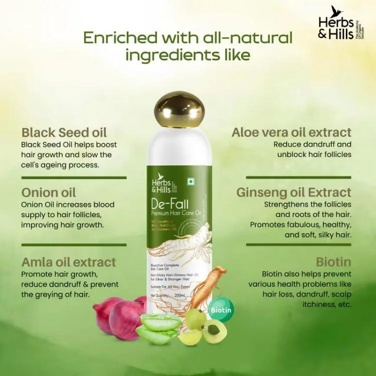 Herbs & Hills De-Fall Premium Hair Care Oil