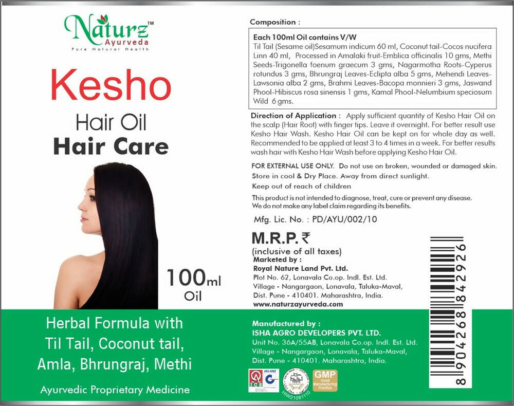 Naturz Ayurveda Kesho Hair Care Oil - DrMediCart