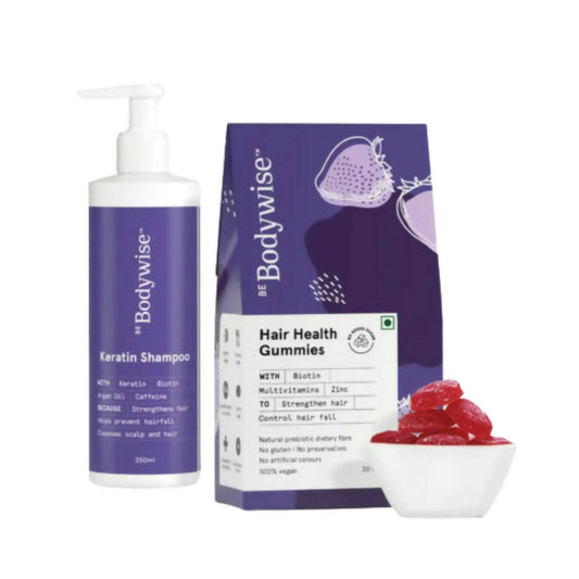 BeBodywise Hair Health Gummies and Keratin Shampoo - DrMediCart
