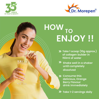 Dr. Morepen Natural Collagen Builder - Orange Berry Flavour