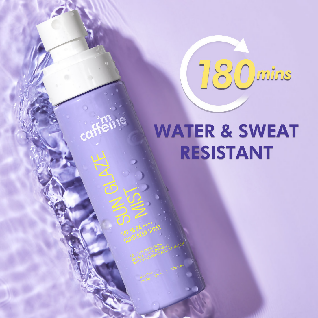 mCaffeine Sun Glaze SPF 50 PA++++ Face Sunscreen Spray