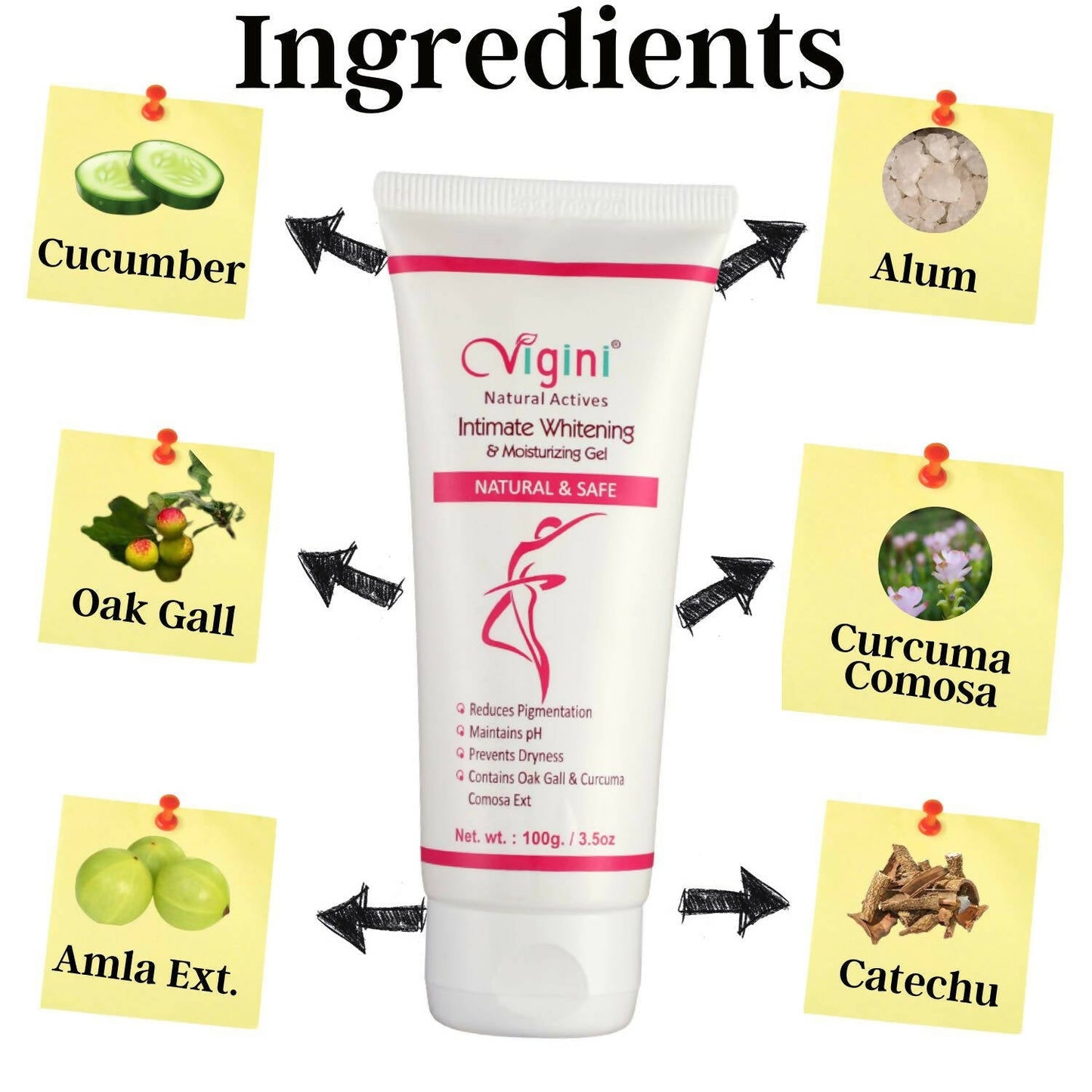 Vigini Natural Actives Vaginal Intimate Whitening Lightening Moisturizer Gel - Drmedicart