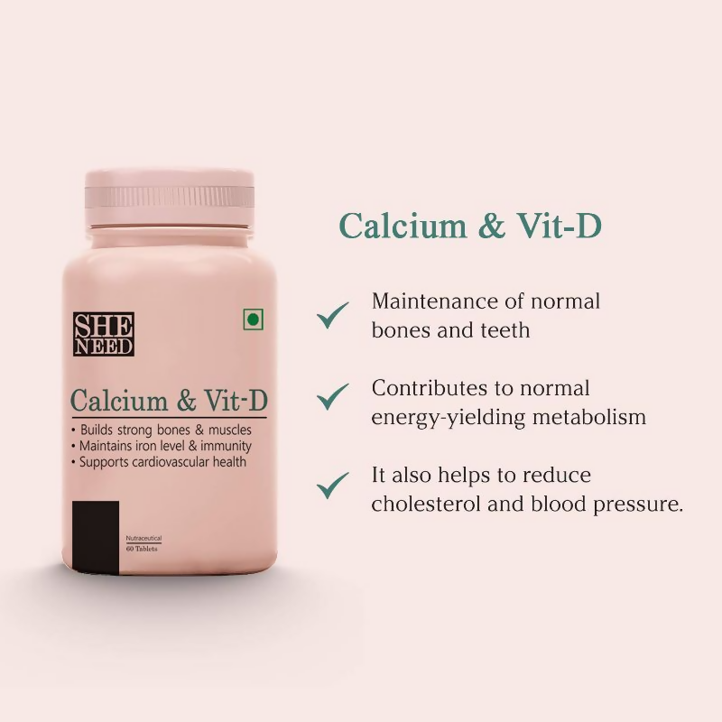 SheNeed Calcium & Vit-D Supplement For Women Capsules