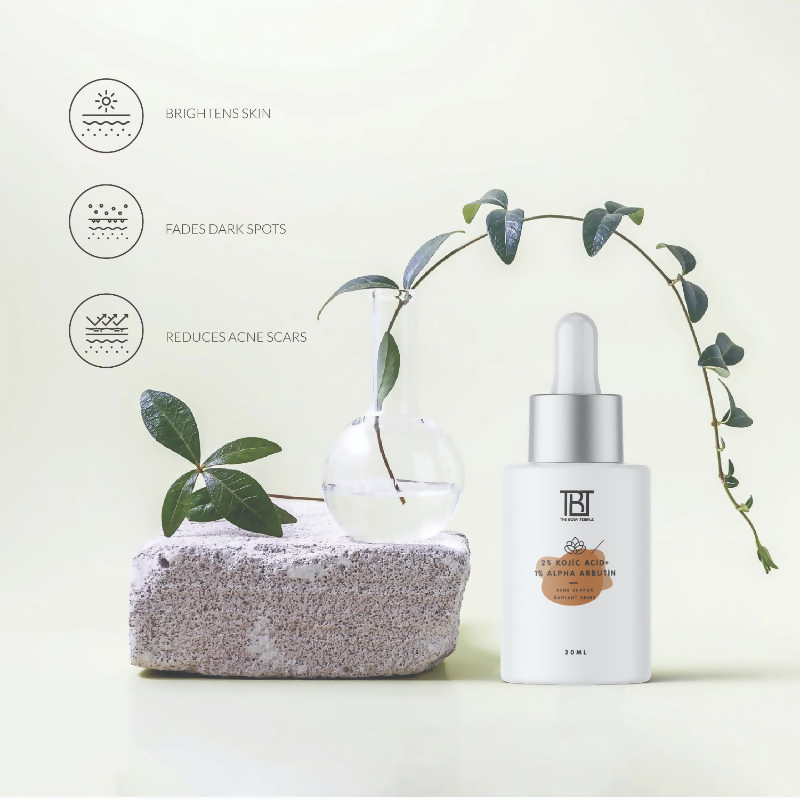 The Body Temple 2% Kojic Acid + 1% Alpha Arbutin Face Serum