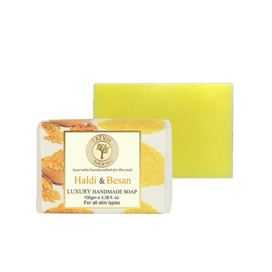 Buy Tatvik Ayurveda Haldi & Besan Soap Luxury Handmade Soap from DrMediCart, Ship from India to USA