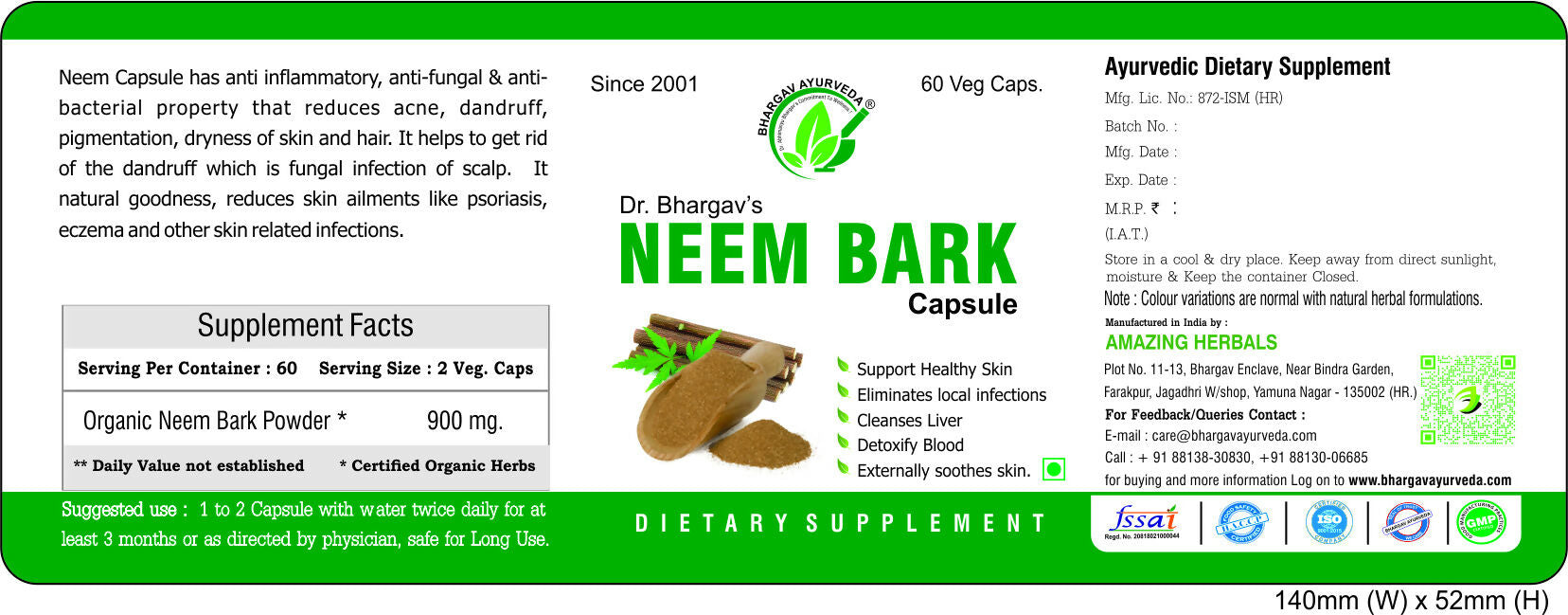 Dr.Bhargav’s Neem Bark Capsules