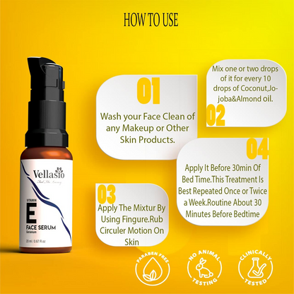 Vellasio Vitamin E Face Serum, Nourished Soft & Glow Skin