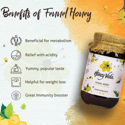 HoneyVeda Premium Raw Fennel Honey