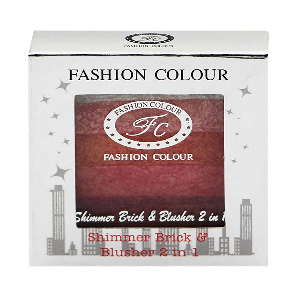 Fashion Colour Shimmer Brick & Blusher 2 in 1 Glow Bronzer Powder-Shade 01 (Medium To Fair)