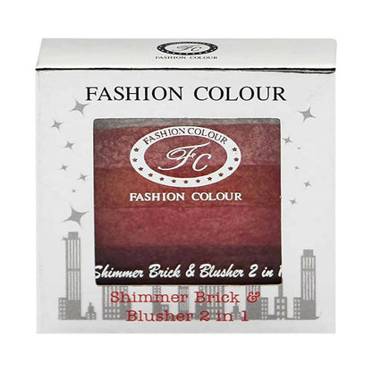 Fashion Colour Shimmer Brick & Blusher 2 in 1 Glow Bronzer Powder-Shade 01 (Medium To Fair)