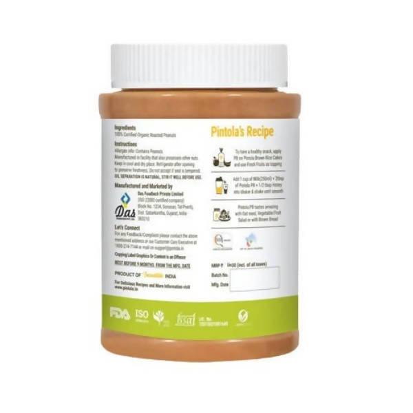 Pintola Organic Crunchy Peanut Butter