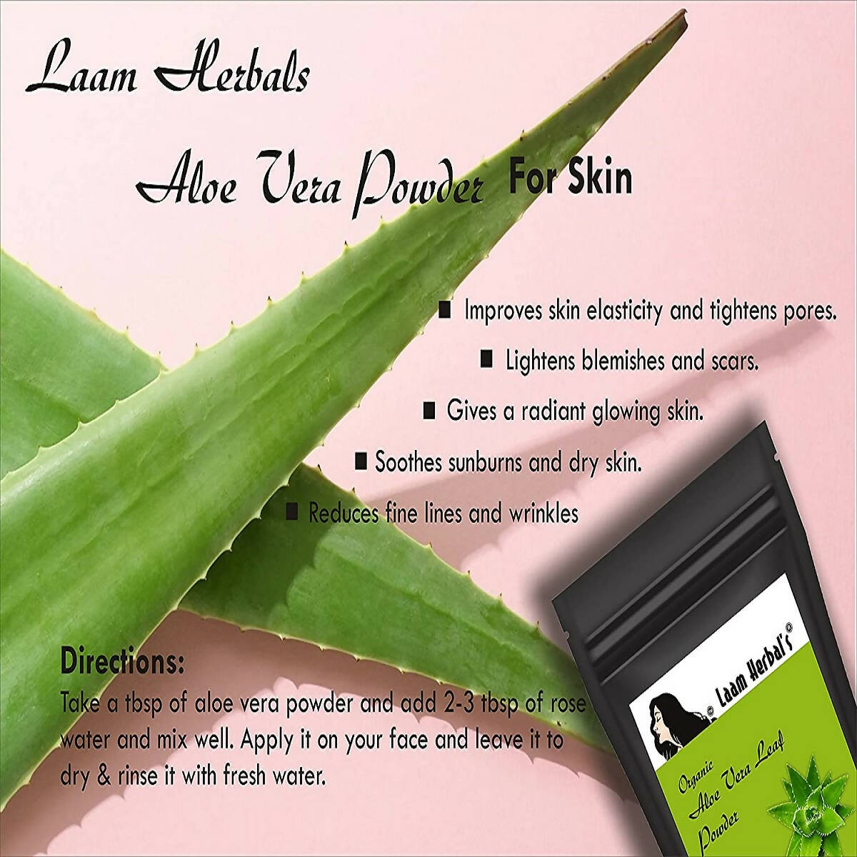 Laam Herbal's Rose Petal, Orange Peel, Multani Mitti, Aloe Vera, Neem Leaf, Sandalwood Powder