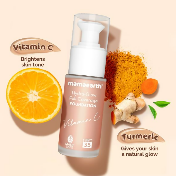 Mamaearth Hydra-Glow Full Coverage Foundation With Vitamin C & Turmeric - Ivory Glow - Limited Time Offer