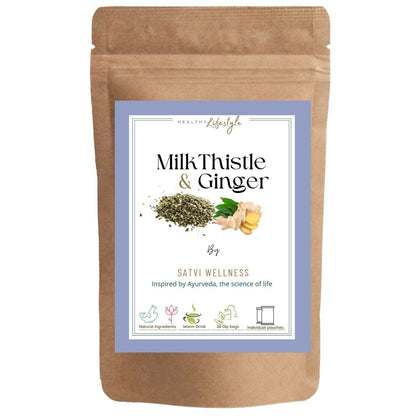 Satvi Wellness Milk Thistle Ginger Tea | Blend of Milk Thistle Ginger Tea Bags