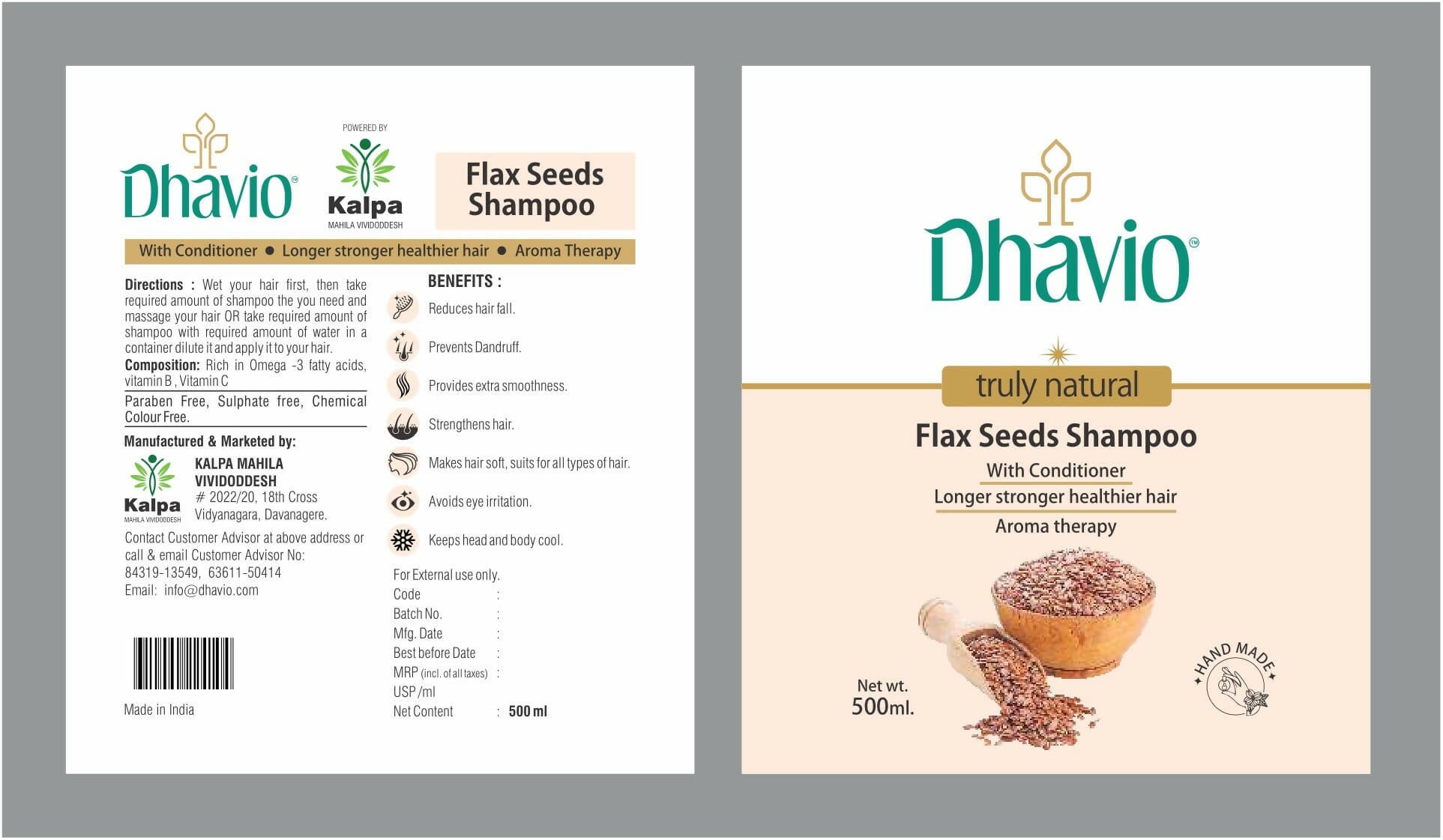 Dhavio Flax Seeds Shampoo