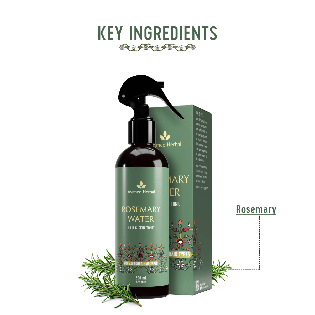 Avimee Herbal Rosemary Hair Care Routine Combo: Rosemary Water Spray & Rosemary Hair Oil