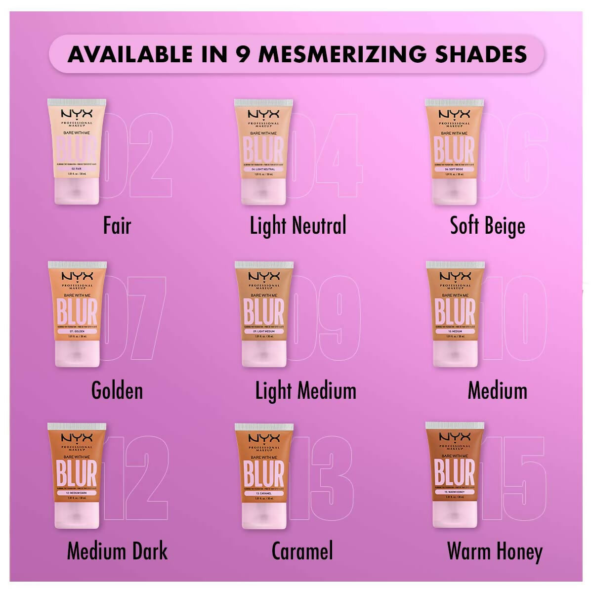 NYX Professional Makeup Bare With Me Blur Tint Foundation  - 07 Golden