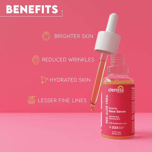 Buy Clensta Red Aloe Vera Rosehip Face Serum from DrMediCart, Ship from India to USA