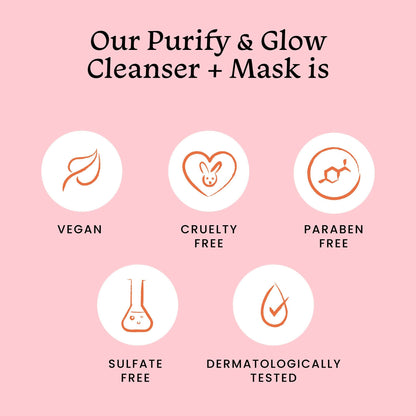 Foxtale Purify & Glow Cleanser + Mask With French Pink Clay & Sodium