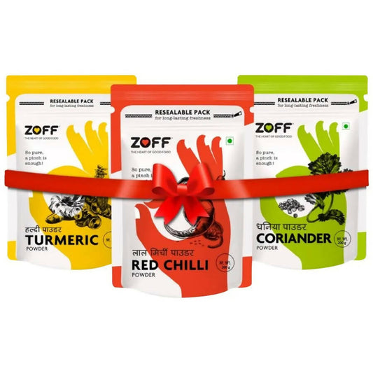 Buy Zoff Foods CTC Combo - Red Chili, Coriander & Turmeric Powder from DrMediCart, Ship from India to USA