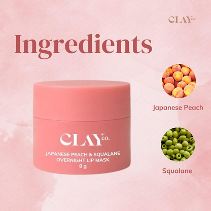 Clayco Japanese Peach & Squalane (Plant) Overnight Lip Mask