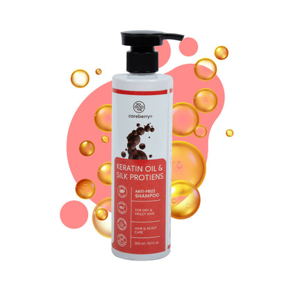 Buy Careberry Keratin Oil & Silk Proteins Anti-Frizz Shampoo For Dry & Frizzy Hair from DrMediCart, Ship from India to USA