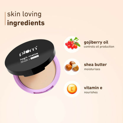 Plum Legit Matte Talc -Free Compact With SPF15  - Divine Dusk 135 N