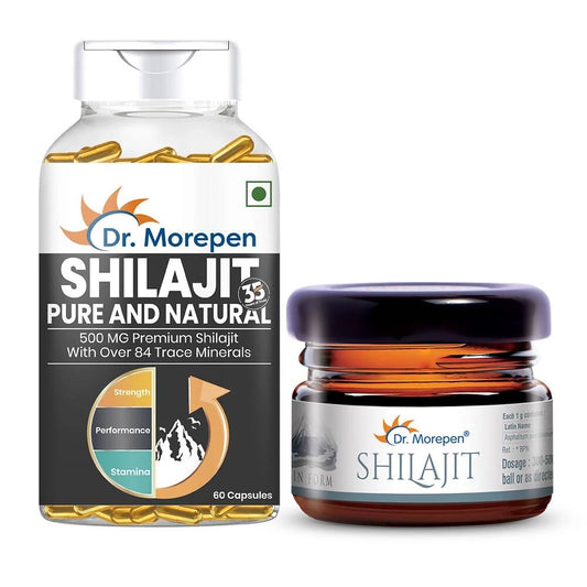 Buy Dr. Morepen Natural & Pure SJ Resin and SJ Capsules Combo from DrMediCart, Ship from India to USA