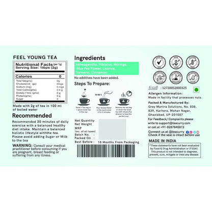 Teacurry Feel Young Tea Bags (Anti Ageing Tea) - Drmedicart