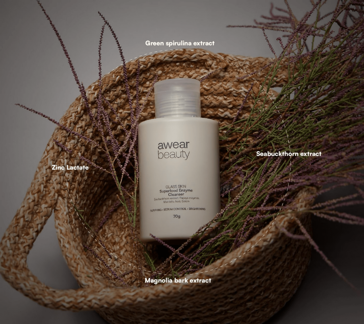 Awear Beauty Glass Skin Superfood Enzyme Cleanser