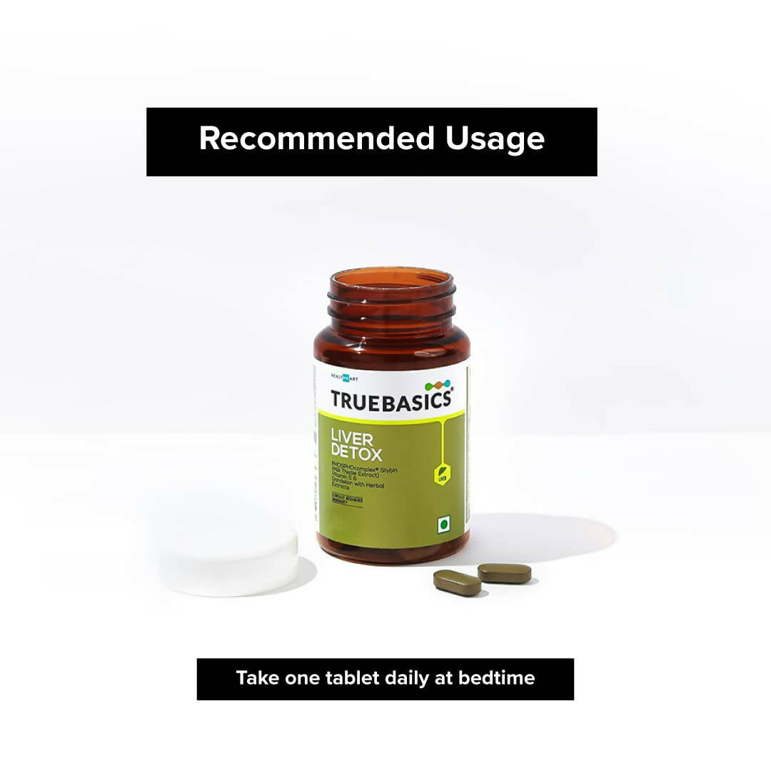 TrueBasics Liver Detox Tablets with Milk Thistle Extract, Dandelion, & Vitamin E