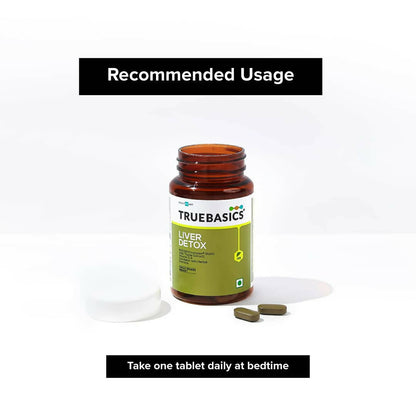 TrueBasics Liver Detox Tablets with Milk Thistle Extract, Dandelion, & Vitamin E
