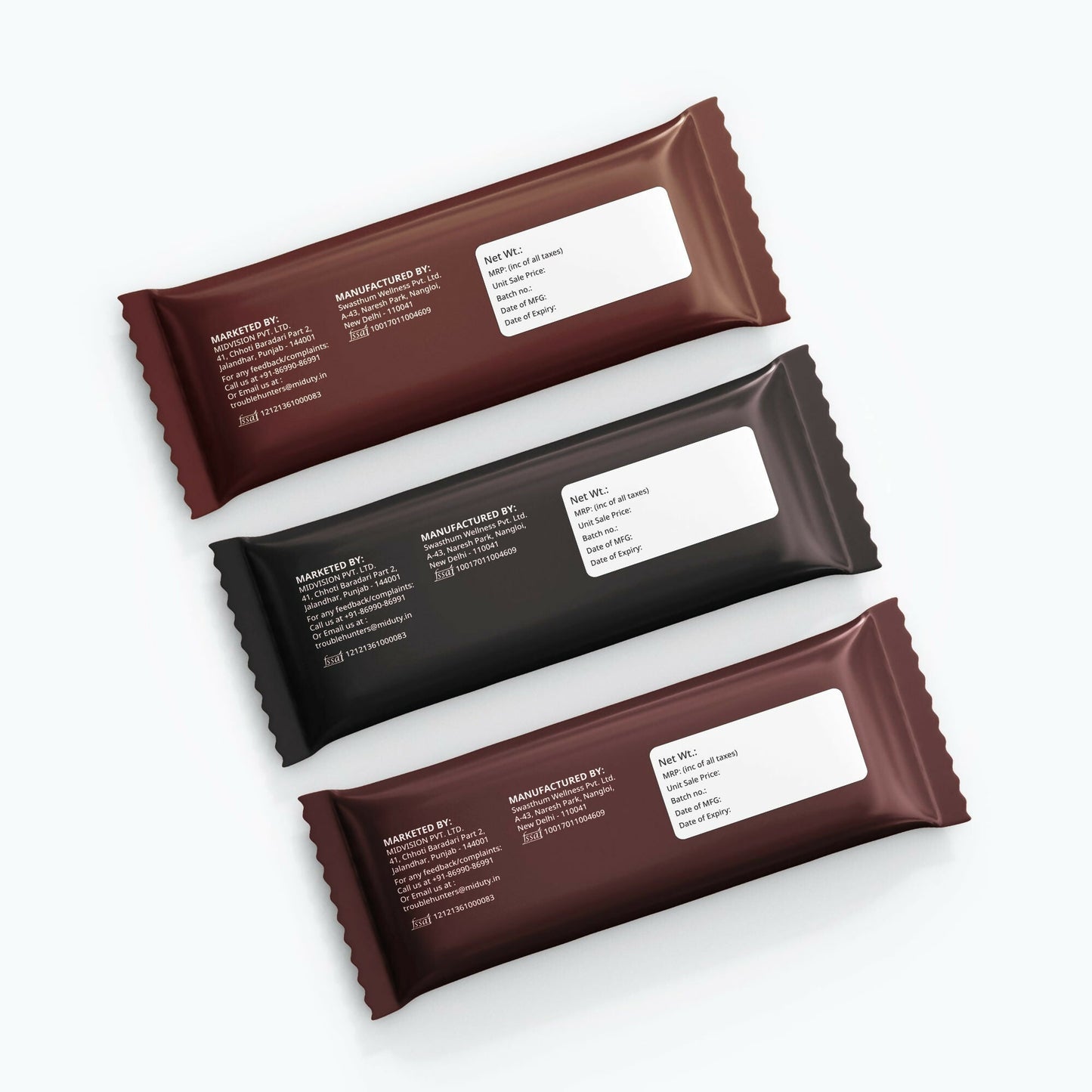 Miduty by Palak Notes Protein Bars Combo (Belgium Chocolate, Arabica Coffee and Cranberry)
