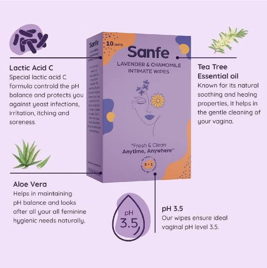 Sanfe 3 In 1 Intimate Wipes