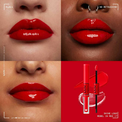 NYX Professional Makeup Shine Loud High Shine Lip Color and Gloss - Rebel In Red