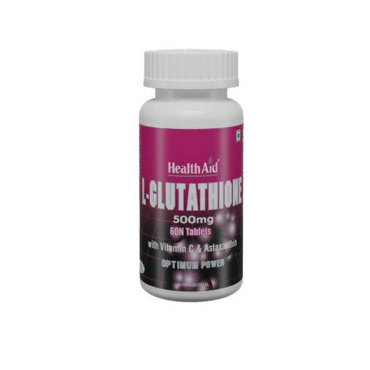 Buy HealthAid L-Glutathione 500 mg with Vitamin C and Astaxanthin Tablets from DrMediCart, Ship from India to USA