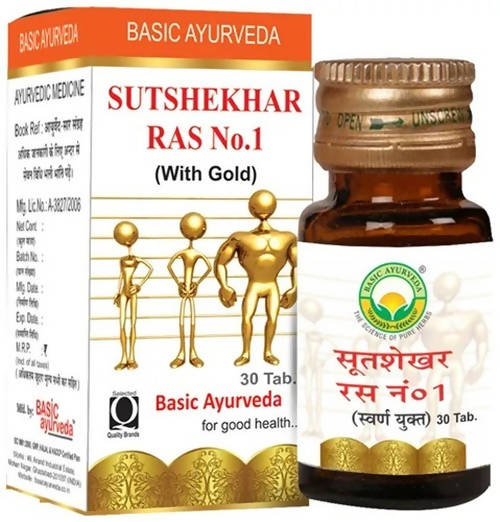 Buy Basic Ayurveda Sutshekhar Ras No.1 (With Gold) Tablets from DrMediCart, Ship from India to USA