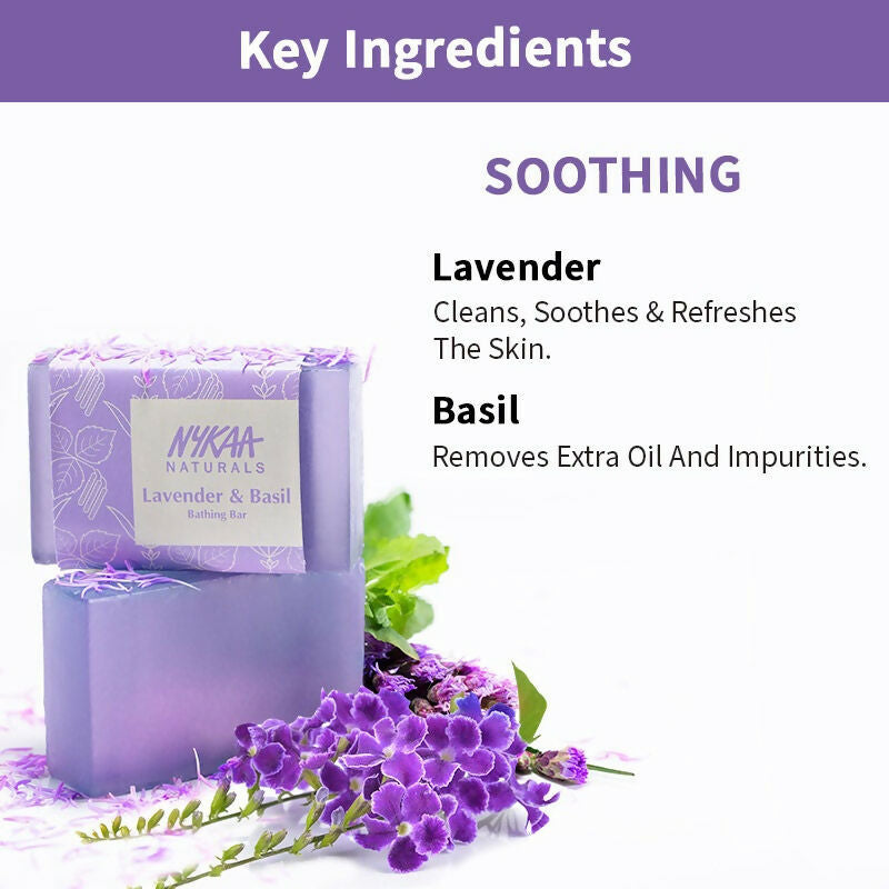 Nykaa Naturals Lavender & Basil Soothing Bathing Soap - Drmedicart