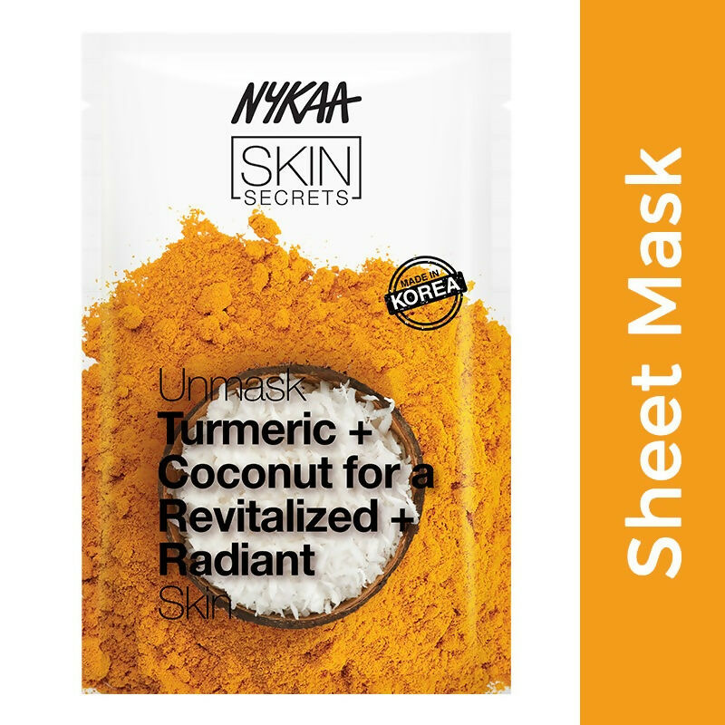 Buy Nykaa Skin Secrets Indian Rituals Turmeric + Coconut Sheet Mask For Revitalized & Radiant Skin from DrMediCart, Ship from India to USA
