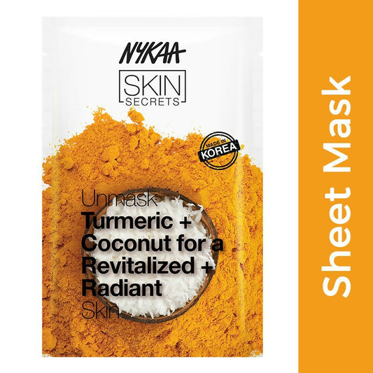 Buy Nykaa Skin Secrets Indian Rituals Turmeric + Coconut Sheet Mask For Revitalized & Radiant Skin from DrMediCart, Ship from India to USA