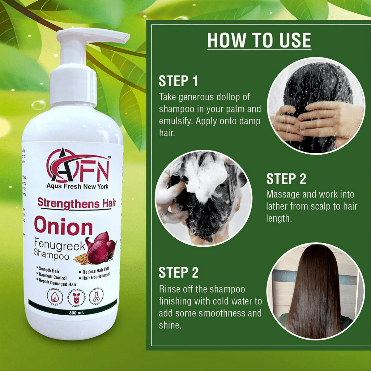 AFN Aqua Fresh New York Onion Fenugreek Shampoo - DrMediCart