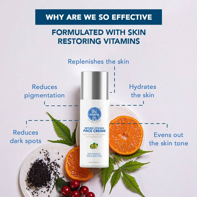 The Moms Co Natural Vita Rich Face Cream - Drmedicart