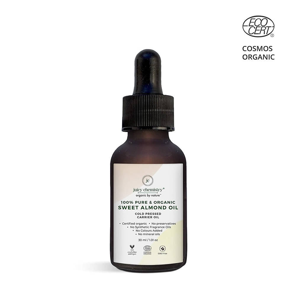 Juicy Chemistry Pure & Organic Sweet Almond Oil For Cold Pressed Carrier Oil
