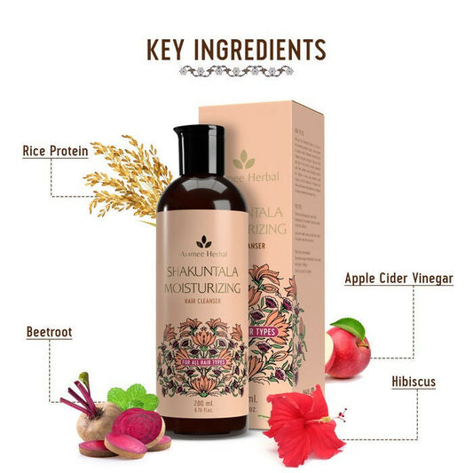 Buy Avimee Herbal Shakuntala Moisturizing Hair Cleanser For Silky, Shiny & Strong Hair With Aloe Vera, Apple Cider Vinegar, Rice Protein & Keratin Protein from DrMediCart, Ship from India to USA