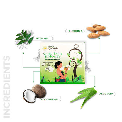 Kerala Ayurveda Natural Handmade Neem, Basil & Honey Soap