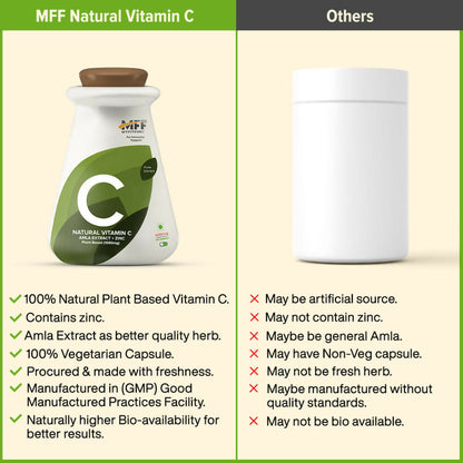 MyFitFuel Natural Vitamin C Amla Extract + Zinc Plant Based Capsules