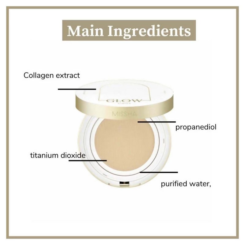 Missha Glow Cushion Light No.21P Fair SPF 37 PA+++